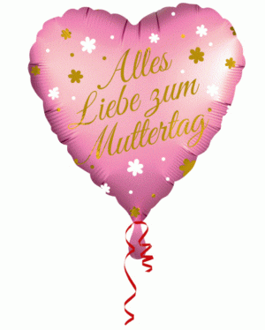 Folienballon Herz Alles Liebe zum Muttertag 43cm